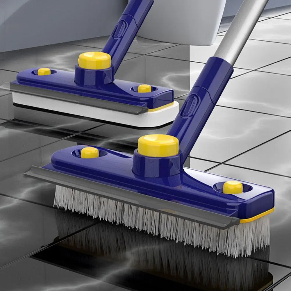 2in1 V-Shaped Long Handle Floor Scrub Edge Cleaner Brush | Bowlift