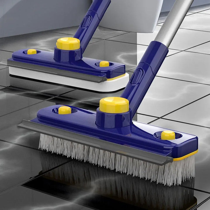 2in1 V-Shaped Long Handle Floor Scrub Edge Cleaner Brush | Bowlift