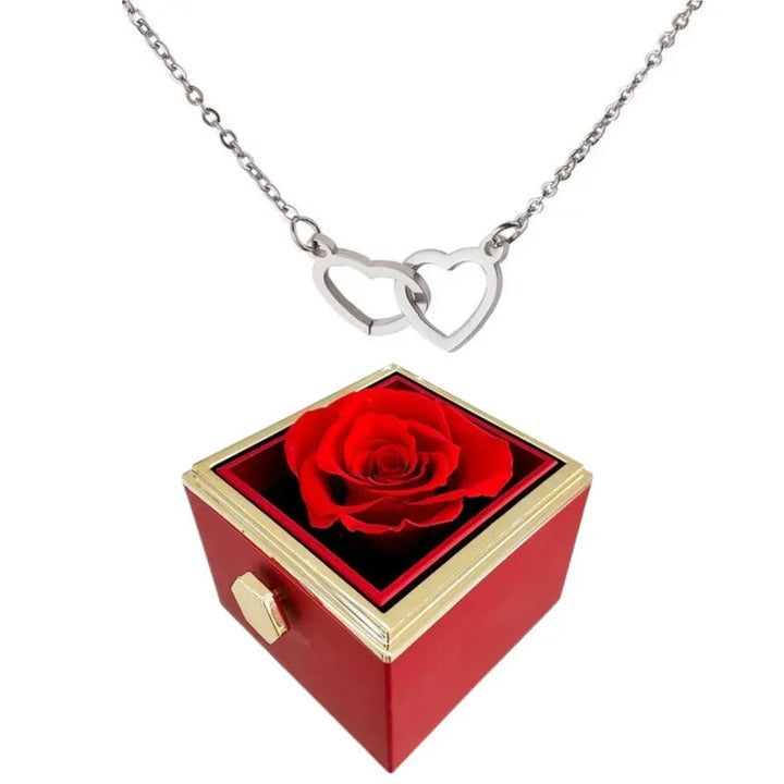 BowLift | Heart Necklace with rotating rose gift box