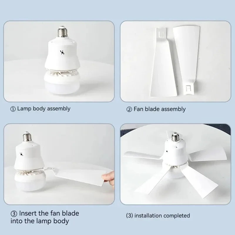 30W E27 Ceiling Fan Light with Remote - LED Dimming Function, Intelligent Silent Fan for Bedroom & Living Room | Bowlift