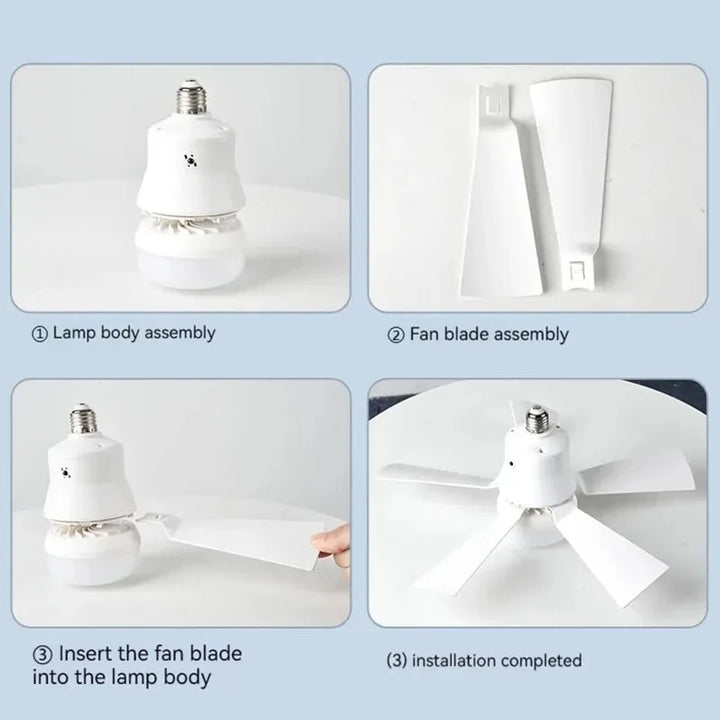30W E27 Ceiling Fan Light with Remote - LED Dimming Function, Intelligent Silent Fan for Bedroom & Living Room | Bowlift