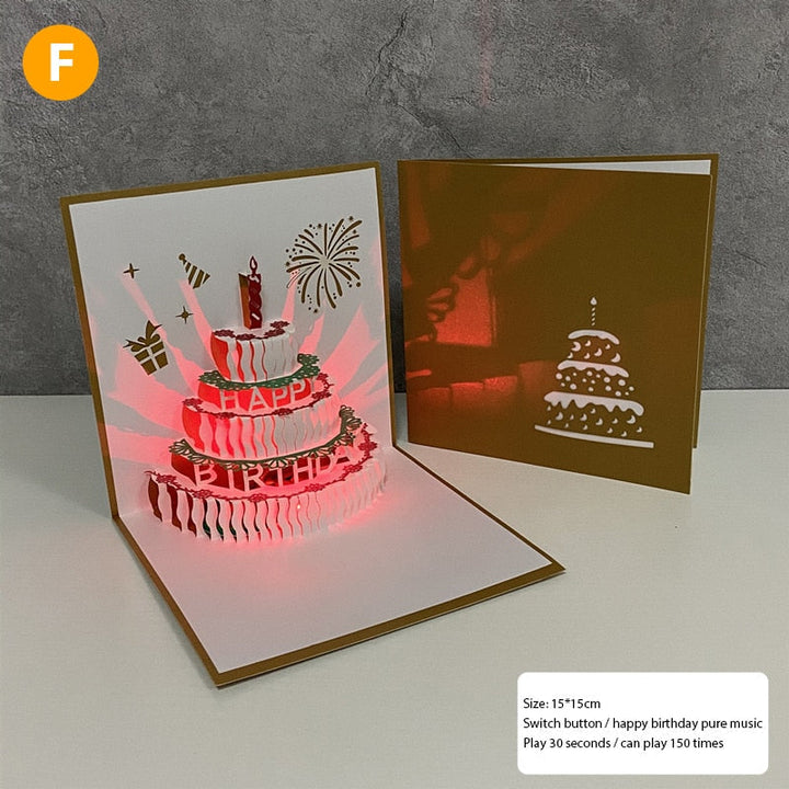 BowLift | 3D Birthday Music Happy Cake Cards