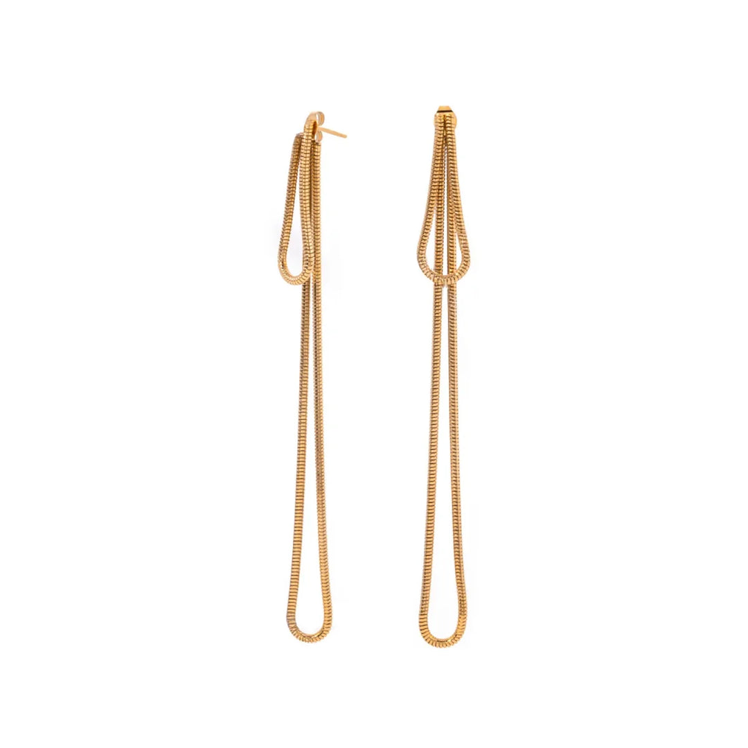 BowLift | Classy Snake Chain Tassel Stud Earrings