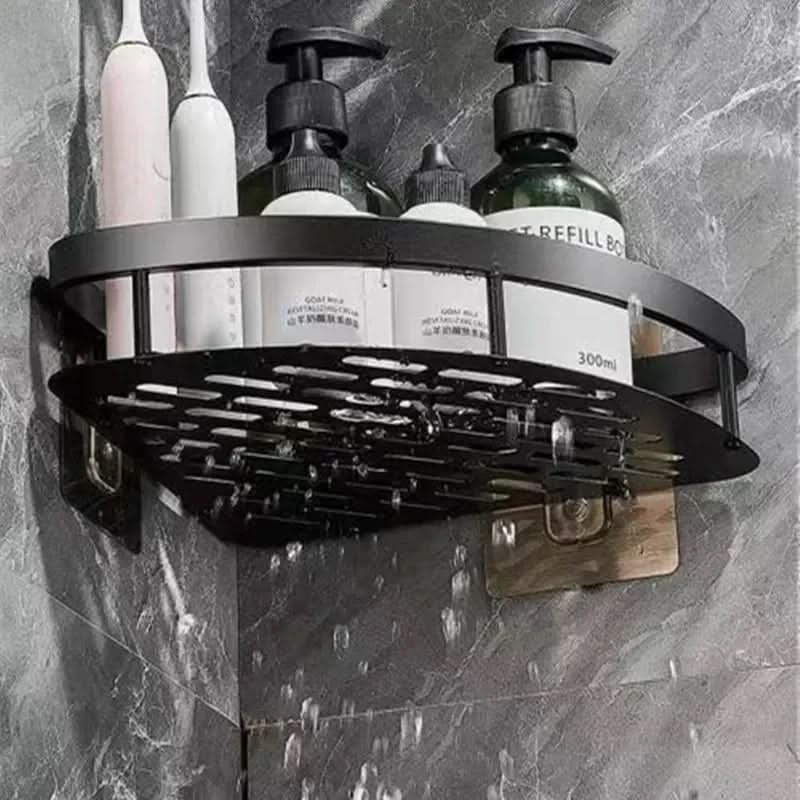 BowLift | No-Drill Aluminum Corner Shelf for Bathroom