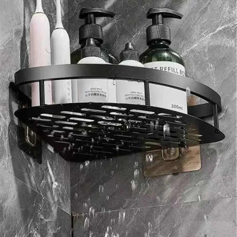 BowLift | Corner Holder Aluminum Wall Shelf – Space-saving Bathroom Organizer بدون Drilling