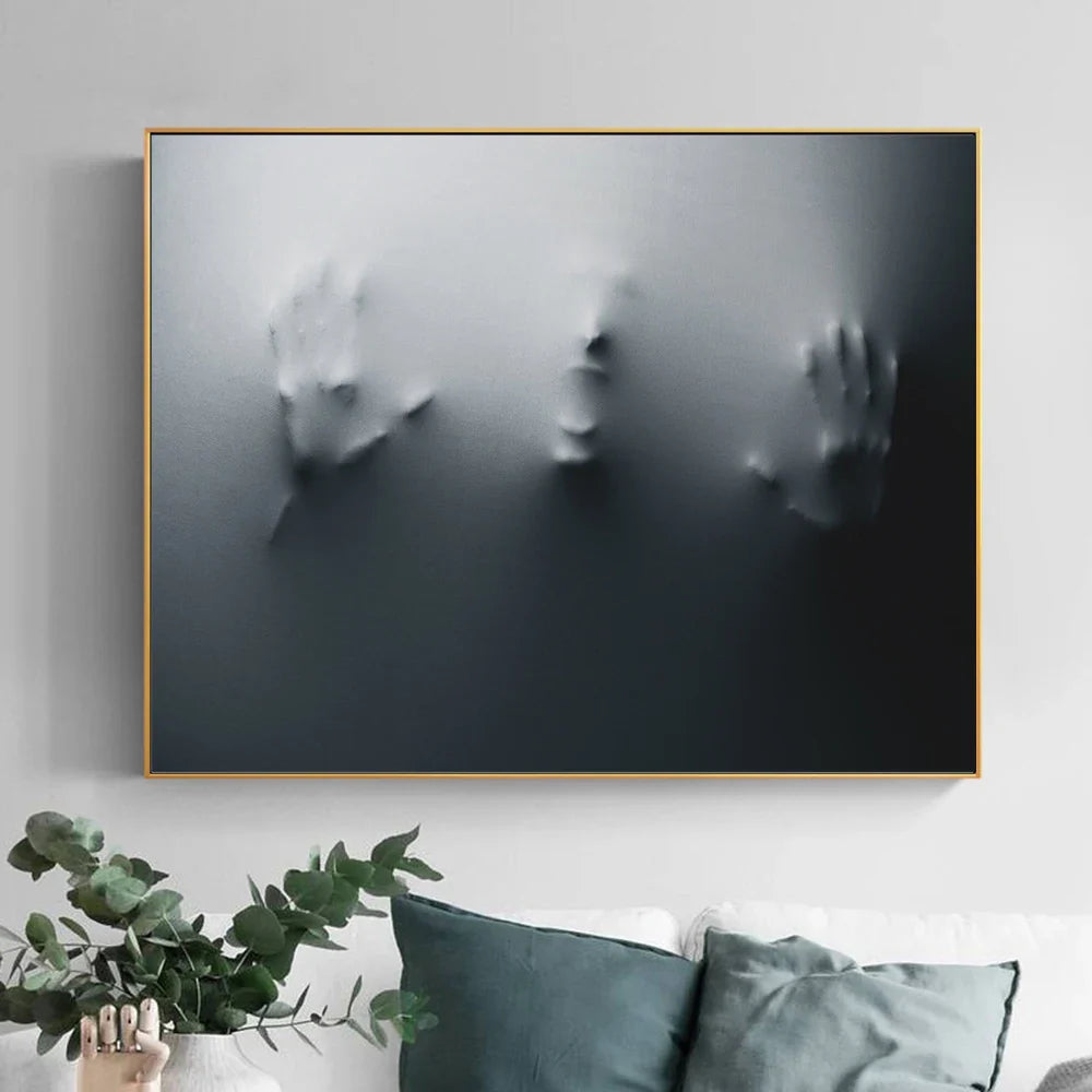 Modern Art Abstract Ghostly Figures In The Wall Canvas Prints Black White Wall Art Posters Pictures For Living Room Bedroom Art Decor | Bowlift
