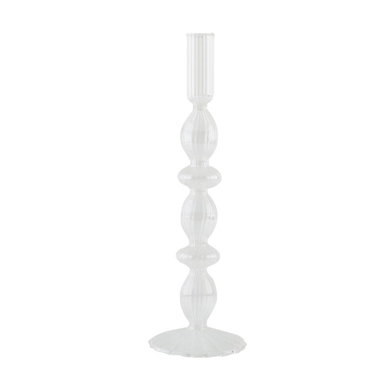 Ribbed Glass Candleholders - Pastel | Bowlift