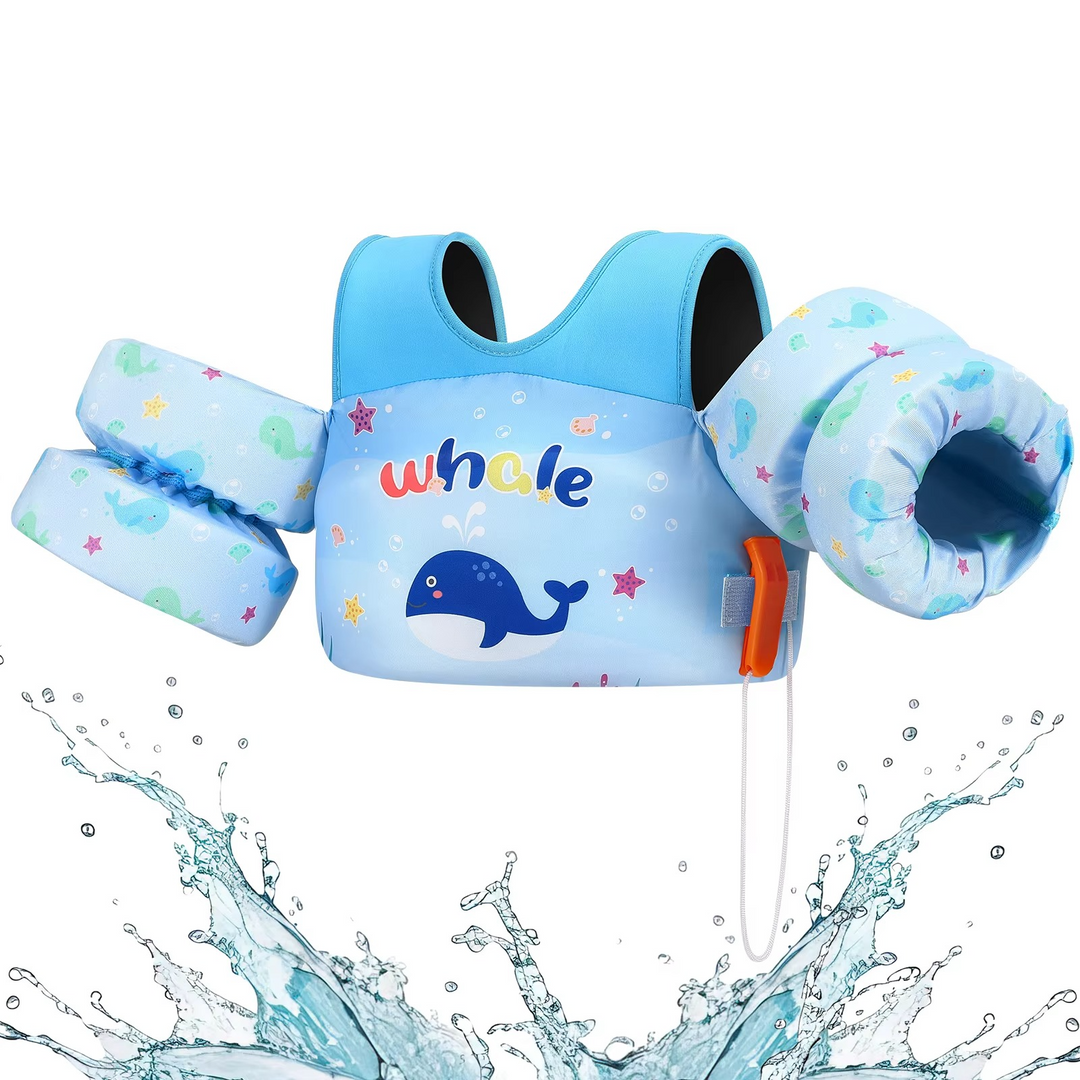 BowLift | Kids Foam Life Vest with Arm Floats and Safety Whistle for Swimming and Kayaking