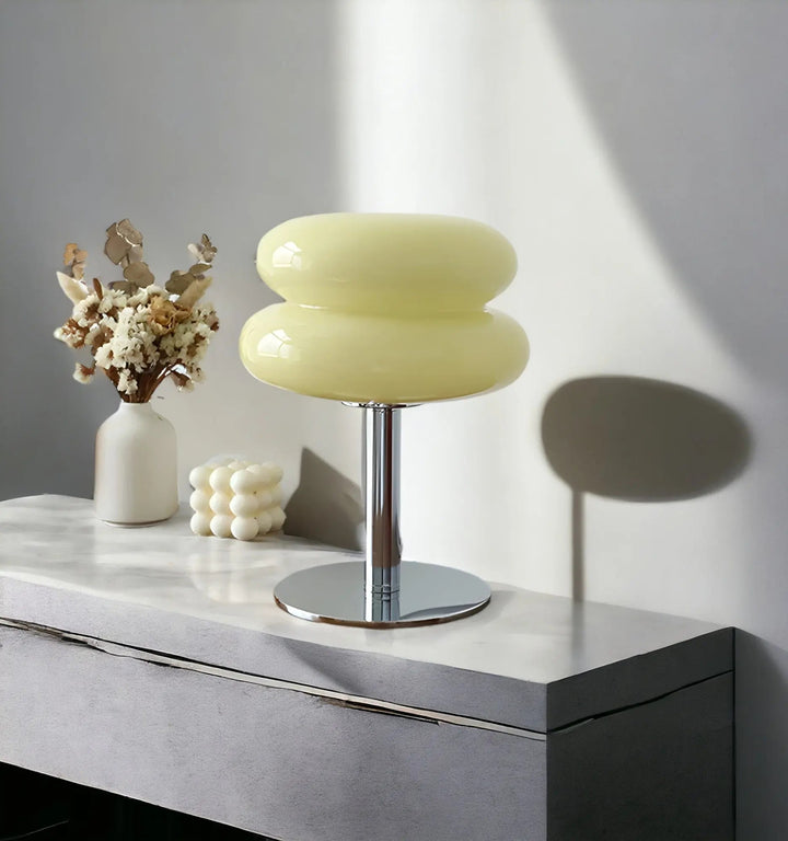 BowLift | Elegant Macaron Glass Table Lamp with USB - 3 Light Colors