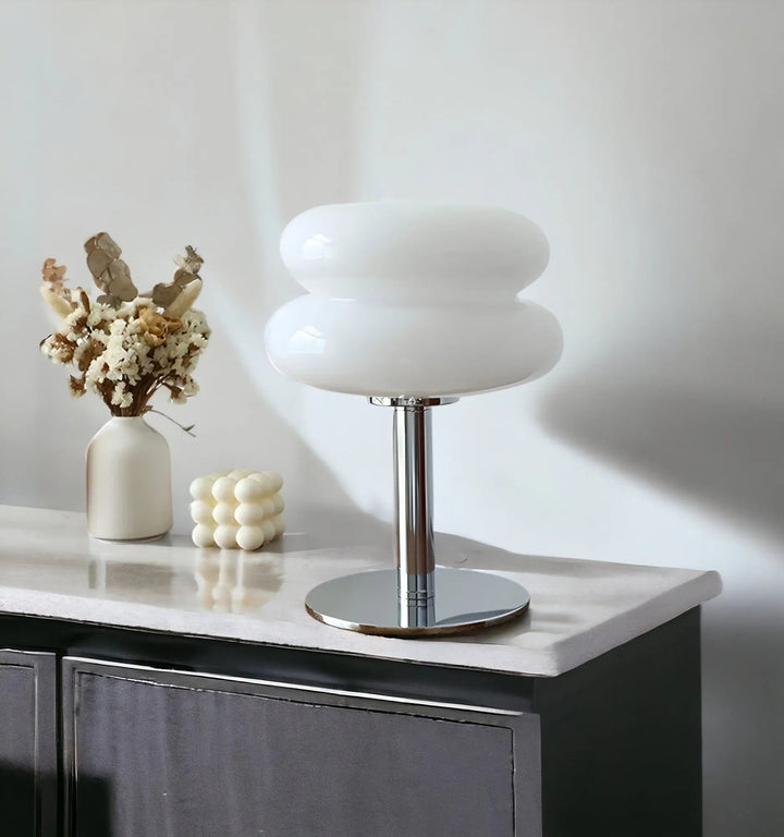 BowLift | Elegant Macaron Glass Table Lamp with USB - 3 Light Colors