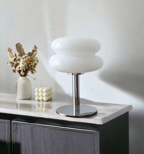 BowLift | Elegant Macaron Glass Table Lamp with USB - 3 Light Colors