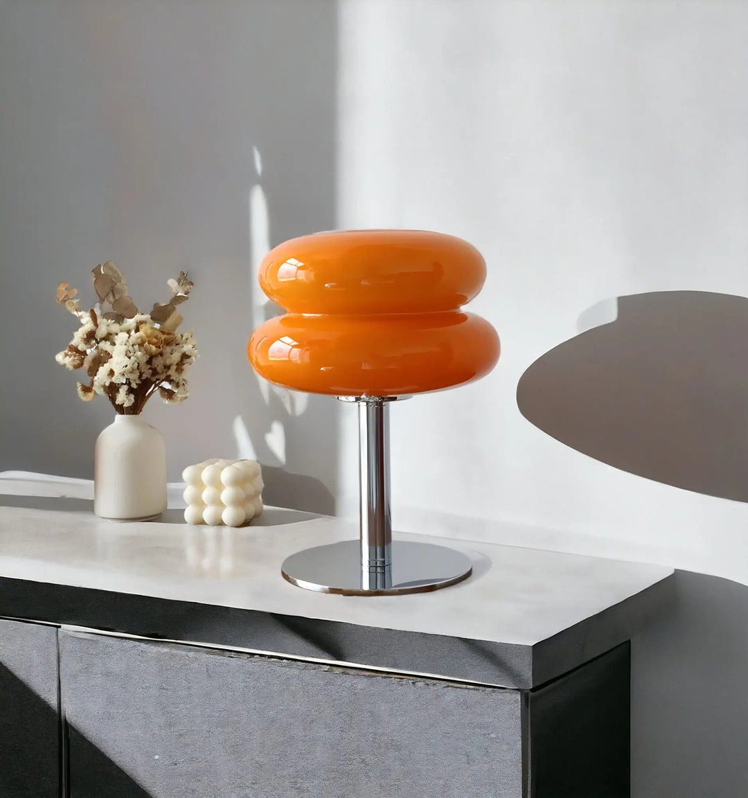 BowLift | Elegant Macaron Glass Table Lamp with USB - 3 Light Colors