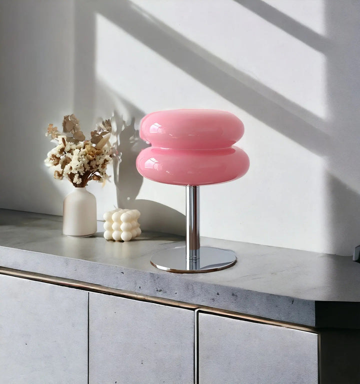 BowLift | Elegant Macaron Glass Table Lamp with USB - 3 Light Colors
