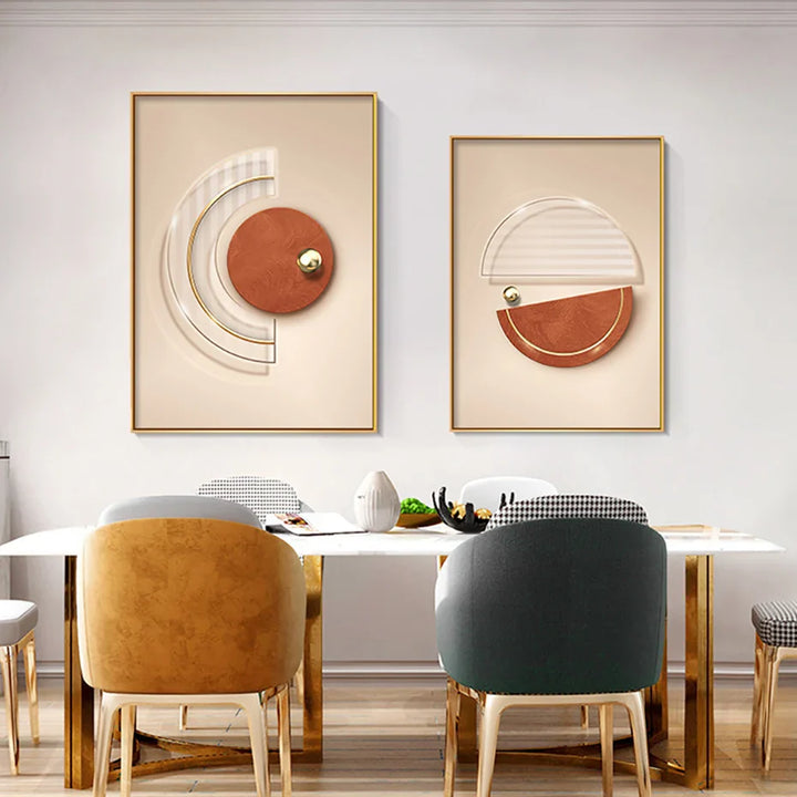 Harmonious Abstract Geometry Modern Aesthetics Wall Art Fine Art Canvas Prints Posters Pictures For Contemporary Apartment Living Room | Bowlift