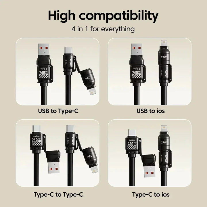 BowLift | 4in1 Extendable Universal Fast Charging Data Cable