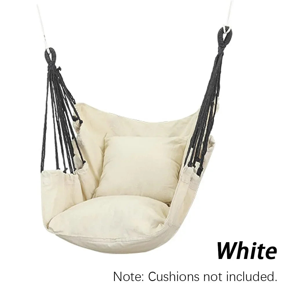 BowLift | HÄNGELUX Hanging Chair | 250 kg Load Capacity | For Balcony, Garden & Living Room | Soft Cotton Mix – White/Grey/Black