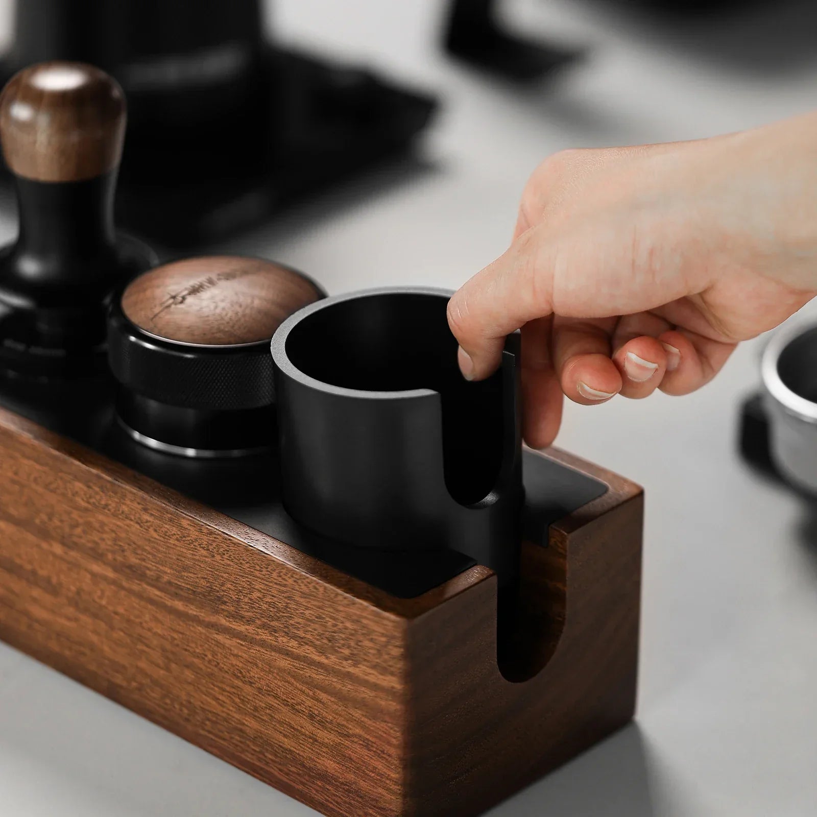 BowLift | Barista Favorite Vintage Storage Box Tamper Station