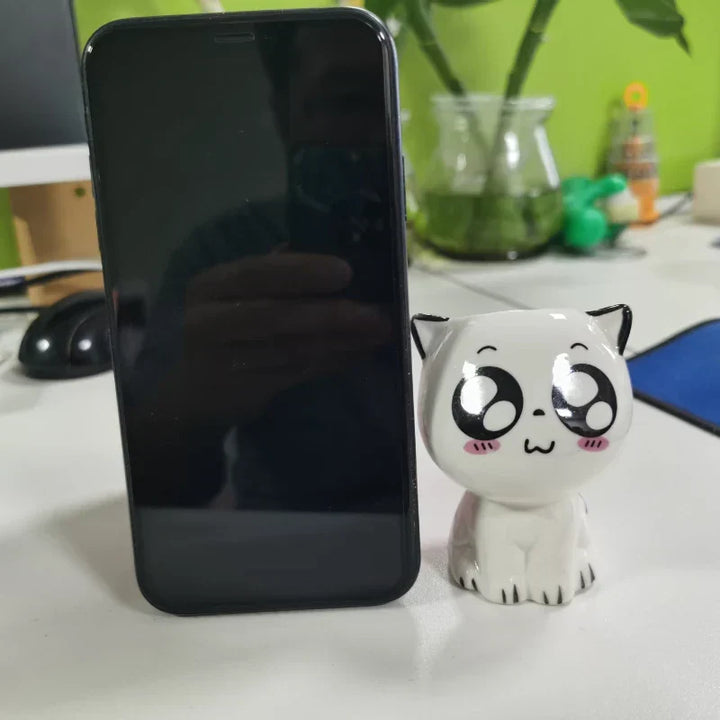 BowLift | PurrPlant Mini Ceramic Pot | Cute Cat Design | For Desk & Decor