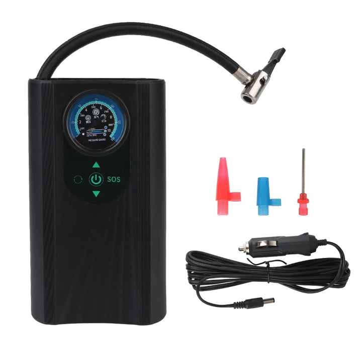 BowLift | Tire Pump AutoAirX Pro | Portable Compressor 12V | Metal Cylinder | For Car, Motorcycle, Bicycle & Ball