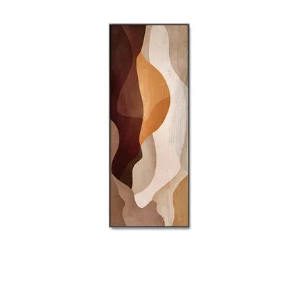 Modern Abstract Shades Of Brown Beige Vertical Format Wall Art Fine Art Canvas Prints Pictures For Foyer Living Room Hallway Nordic Home Decor | Bowlift