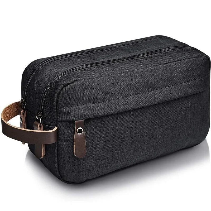 BowLift | Nylonéa toiletry bag Unisex | Water-repellent | Canvas design with leather handle | For travel & everyday use