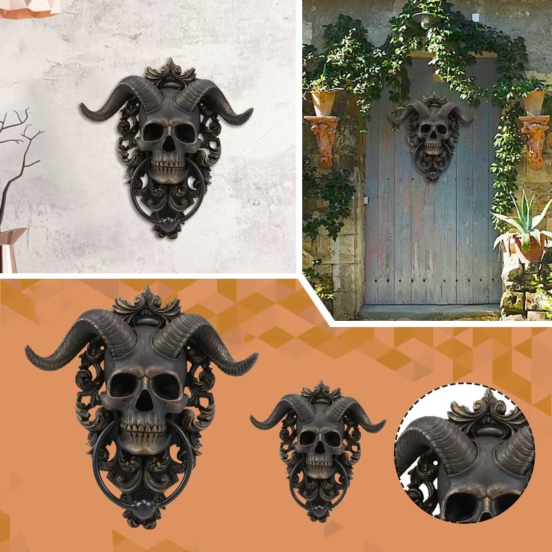 BowLift | Resin Gothic Goat Skull Door Knocker
