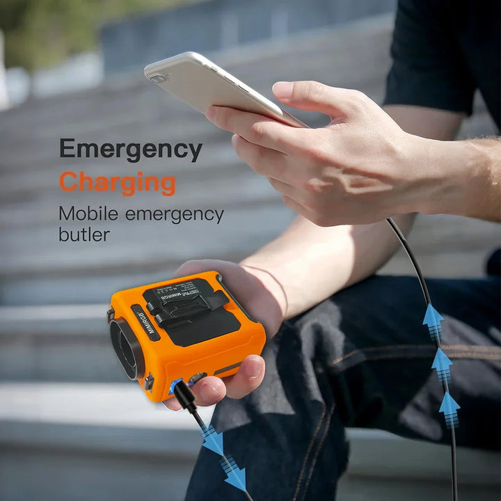 10000mAh Waist Clip Fan with Power Bank – Portable Hands-Free Rechargeable Fan | 5-Speed Cooling, Battery Display, USB Charging, Outdoor Wearable Fan | Bowlift