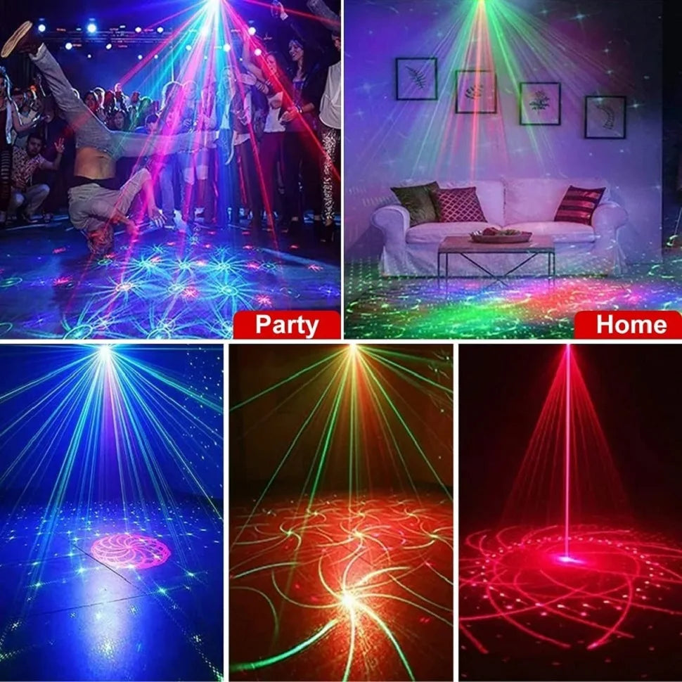 BowLift | RGB Disco Lights Stage DJ Party Laser Projector - Strobe Club Home Holiday Decoration Lamp for Party Mood