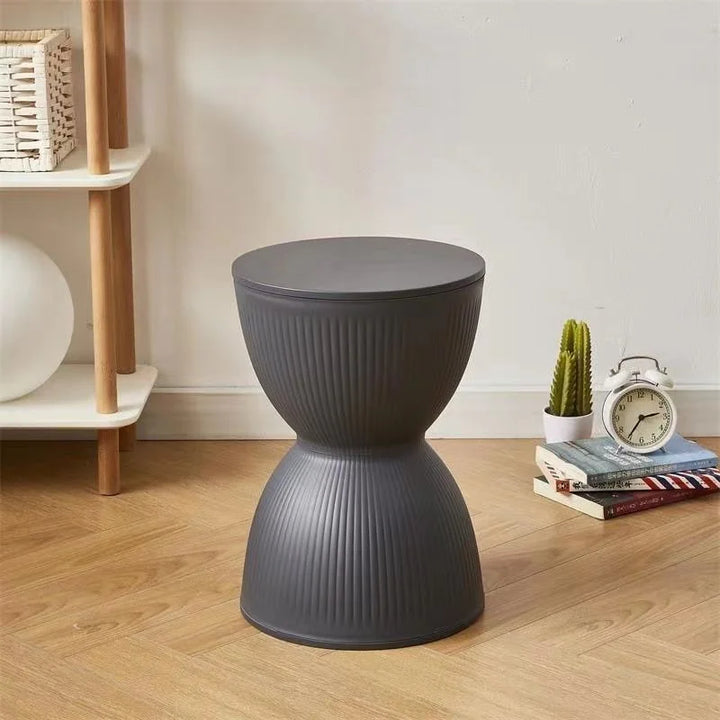 BowLift | Nordic Plastic Low Side Table with Hourglass Design