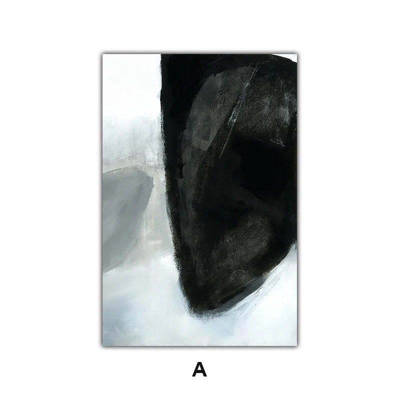 Dark Stones Abstract Wall Art Fine Art Canvas Prints Nordic Pictures For Modern Apartment Living Room Home Office Decor | Bowlift