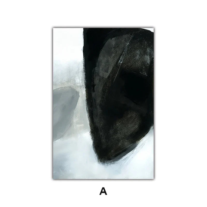 Dark Stones Abstract Wall Art Fine Art Canvas Prints Nordic Pictures For Modern Apartment Living Room Home Office Decor | Bowlift