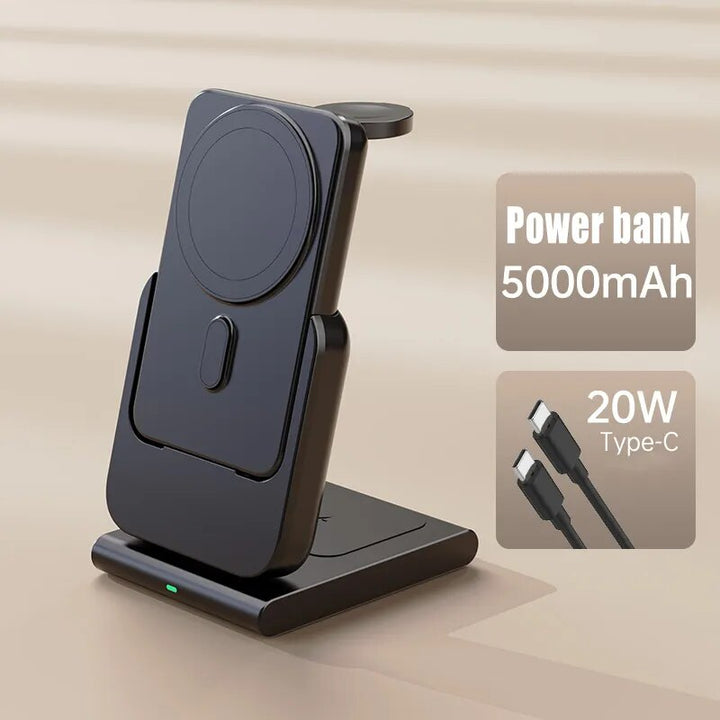 BowLift | 3in1 Magnetic Fast Charging Magsafe Power Bank Station