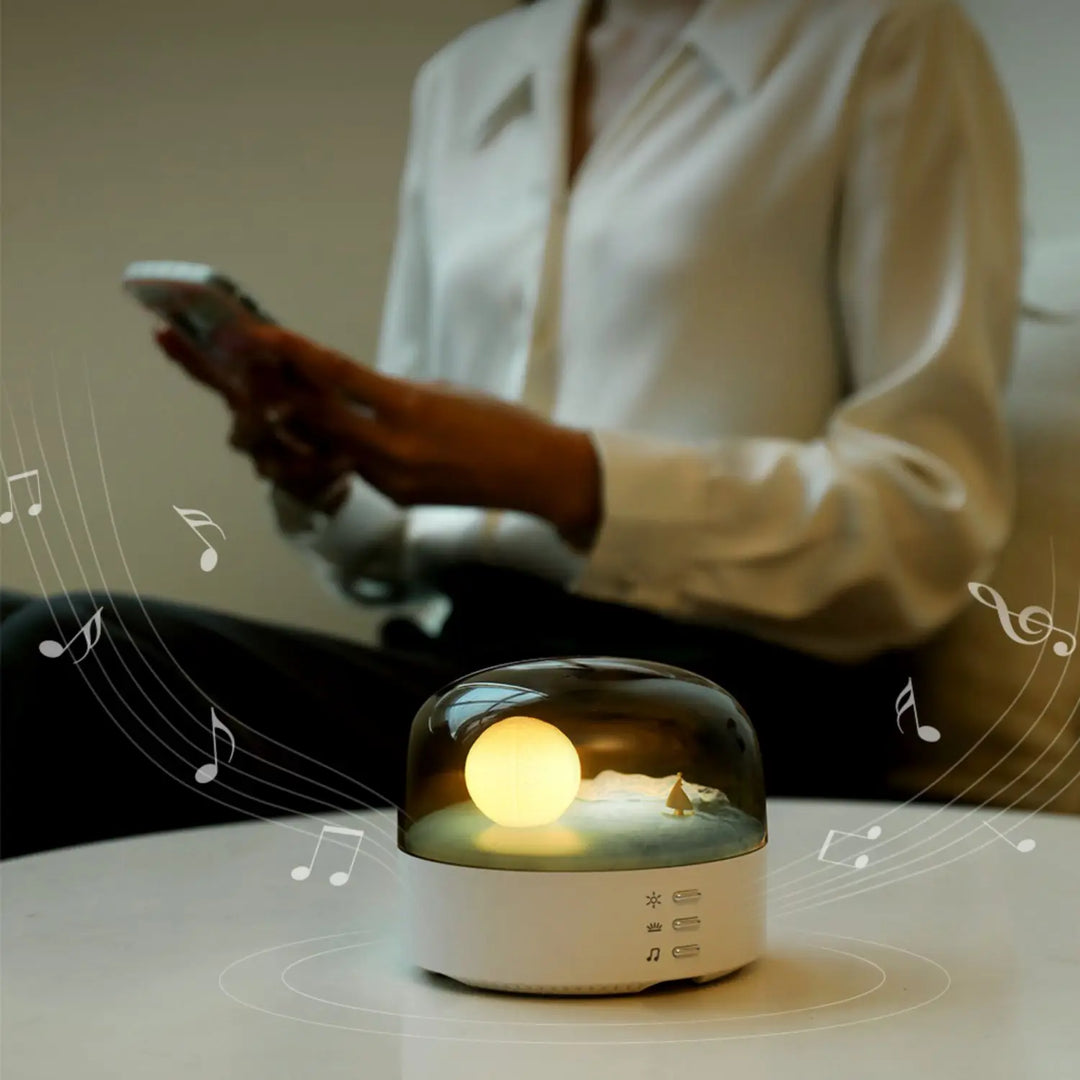 3D Mysterious Moon LED Night Light Speaker | Bowlift