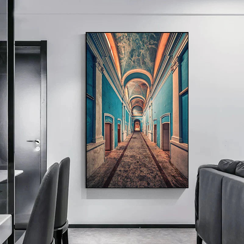 Minimalist Abstract Architectural Wall Art Fine Art Canvas Prints Posters Pictures For Modern Apartment Living Room Home Office Decor | Bowlift