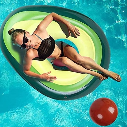 BowLift | Inflatable Avocado Pool Float with Detachable Ball