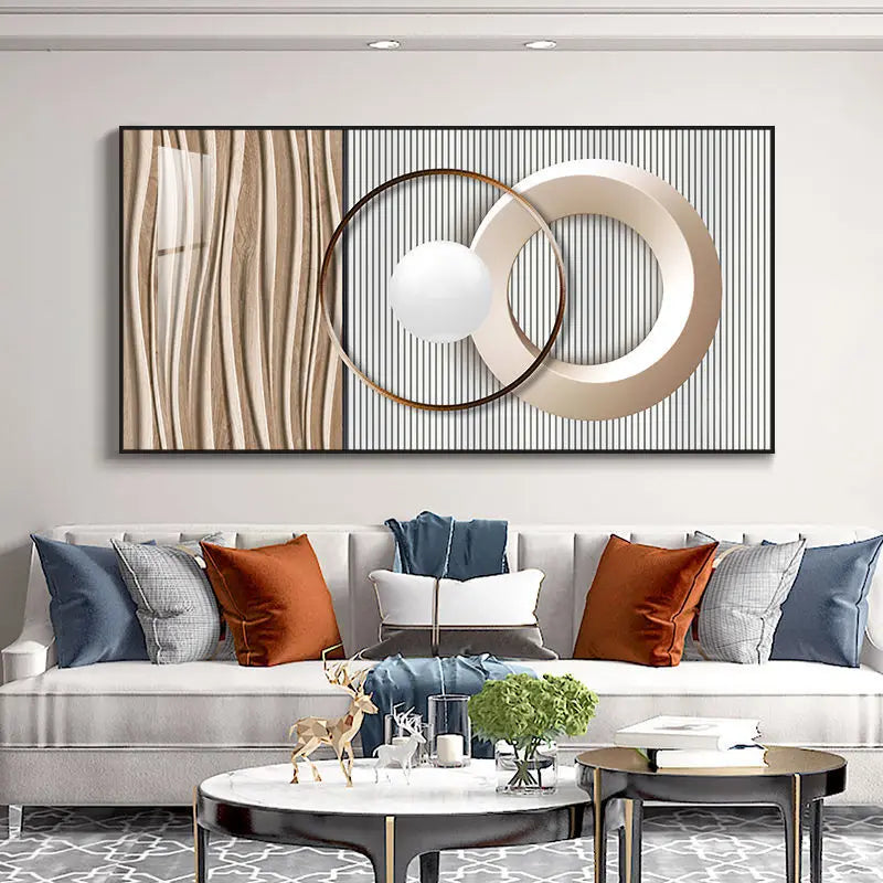Modern Aesthetics Abstract Sun & Moon Wall Art Fine Art Canvas Prints Pictures For Luxury Loft Living Room Dining Room Lifestyle Art Decor | Bowlift