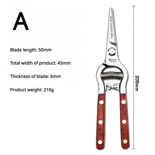 BowLift | TreeGrip 20 | Garden shears with wooden handle | 20 cm | Forged carbon steel | For branches & fruit trees