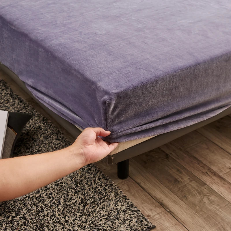 BowLift | Fitted Sheet Velura | Stretch Velvet | Soft & Warm | Mattress Protector for Winter