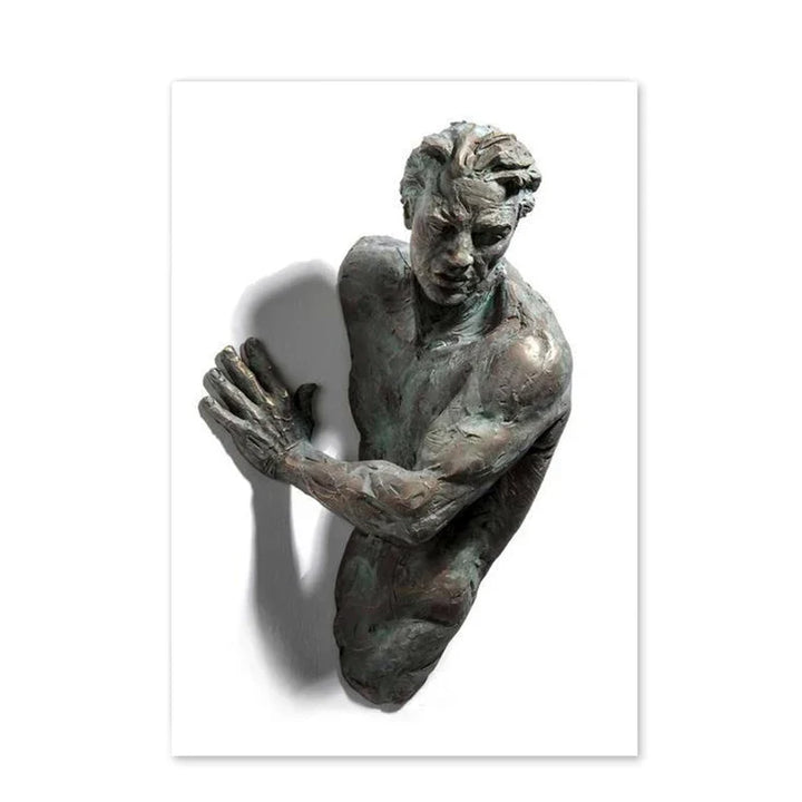 Modern Urban Abstract Iron Statue Wall Art Fine Art Canvas Prints 3d Visualization Figure Art Pictures For Minimalist Apartment Wall Decor | Bowlift