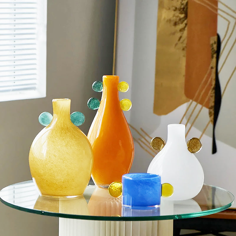 Coloured Globe Handled Glass Jar Vase Collection | Bowlift