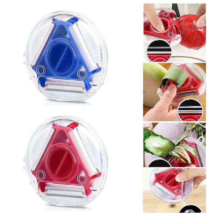 BowLift | Peelvanta 3-in-1 Peeler | Stainless Steel Blades | Julienne & Serrated | Dishwasher Safe