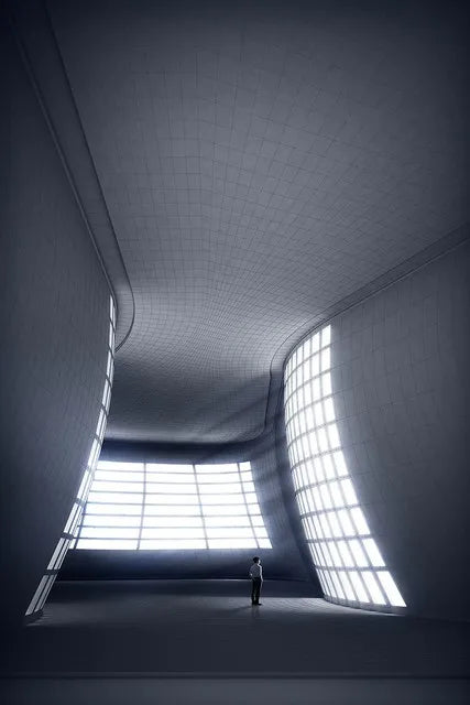 Modern Geometric Architectural Landscapes Wall Art Fine Art Canvas Prints Pictures For Studio Home Office Foyer Inspirational Art Decor | Bowlift