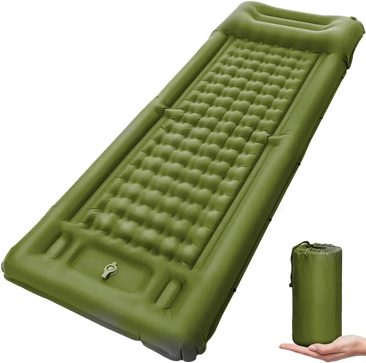 BowLift | TrekBreeze Camping Sleeping Pad Self-Inflating | 12 cm Thick | With Foot Pump & Connectable | Ultralight & Waterproof