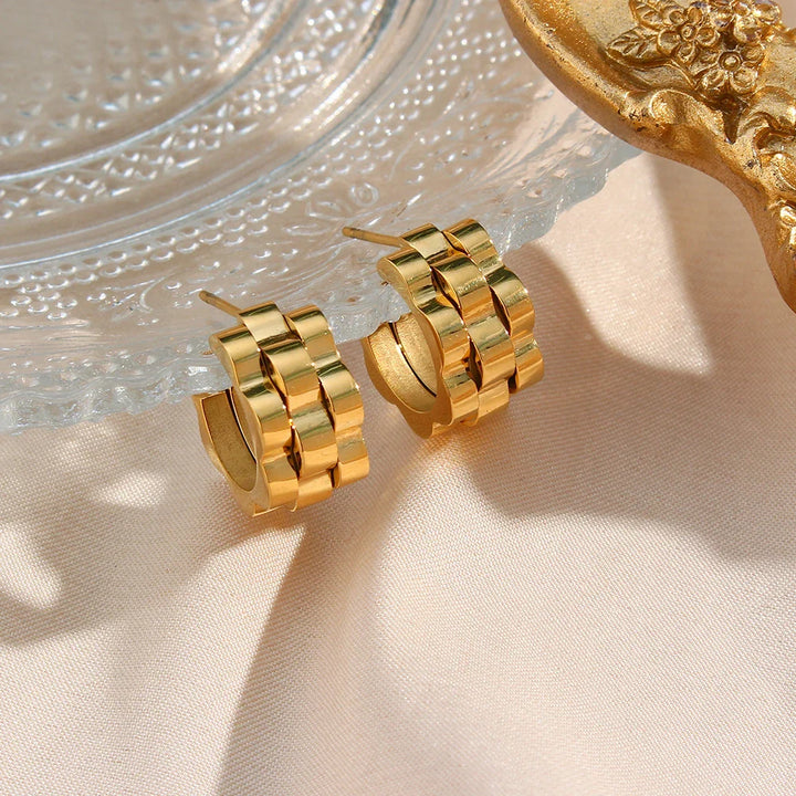 BowLift | Textured Watch Hoop Earrings