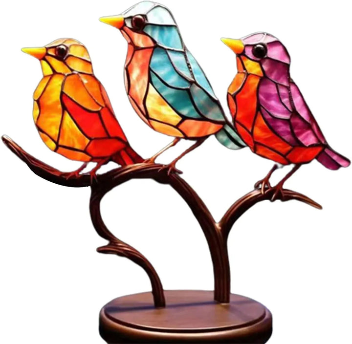 ElegantAviary | Colorful Birds on Branch Desk Ornaments Bowlift