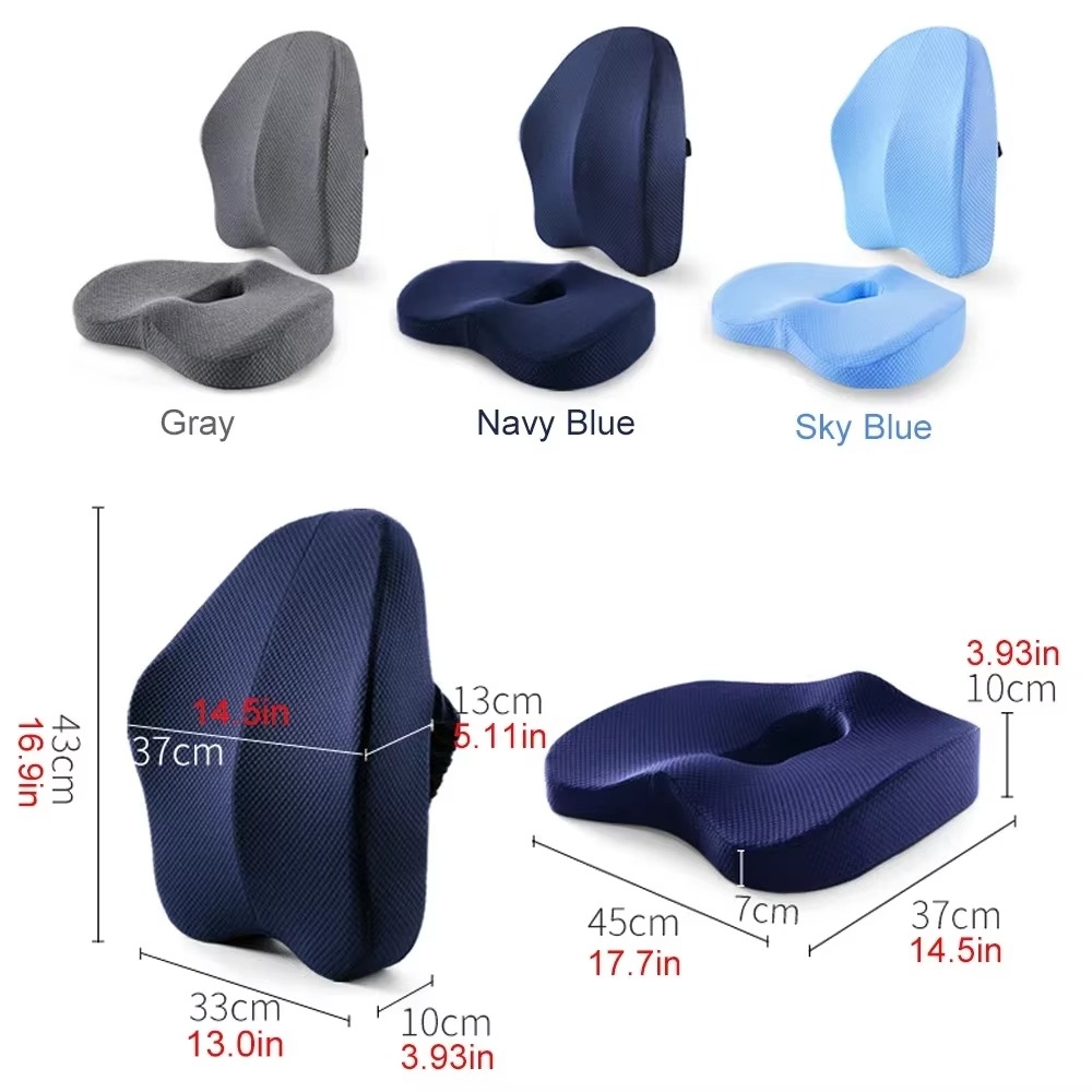 BowLift | Memory Foam Orthopedic Seat Cushion with Tailbone and Lumbar Support