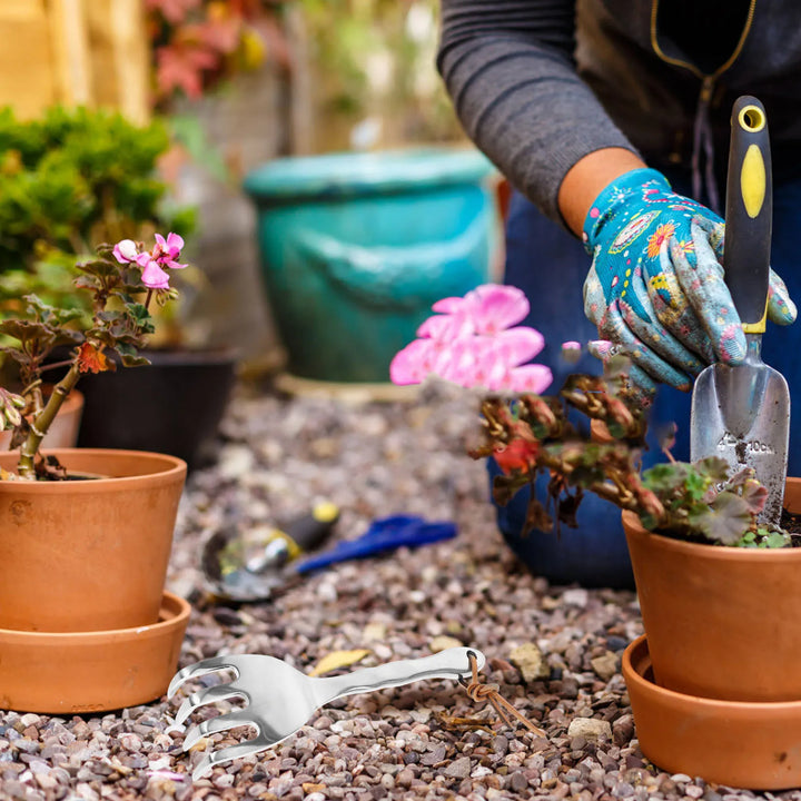 BowLift | Floravix Mini Garden Hand Rake | Lightweight & Durable | For Weeding, Digging & Soil Loosening | 20.5 cm Length