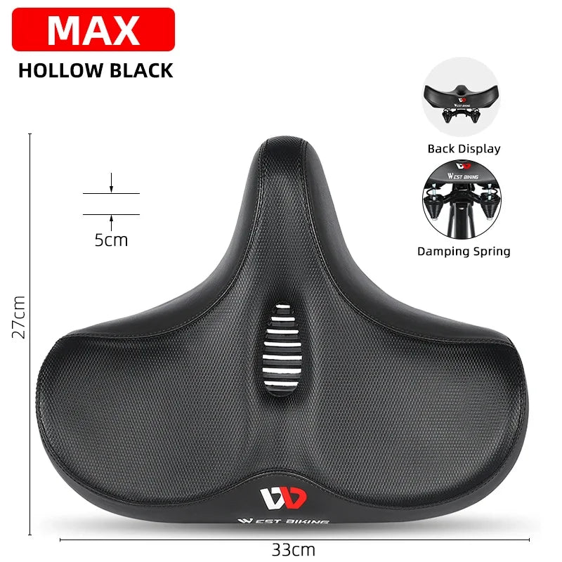 BowLift | Wide Ergonomic Bike Saddle – Comfortable Saddle with Shock Absorption for City and Mountain Bikes