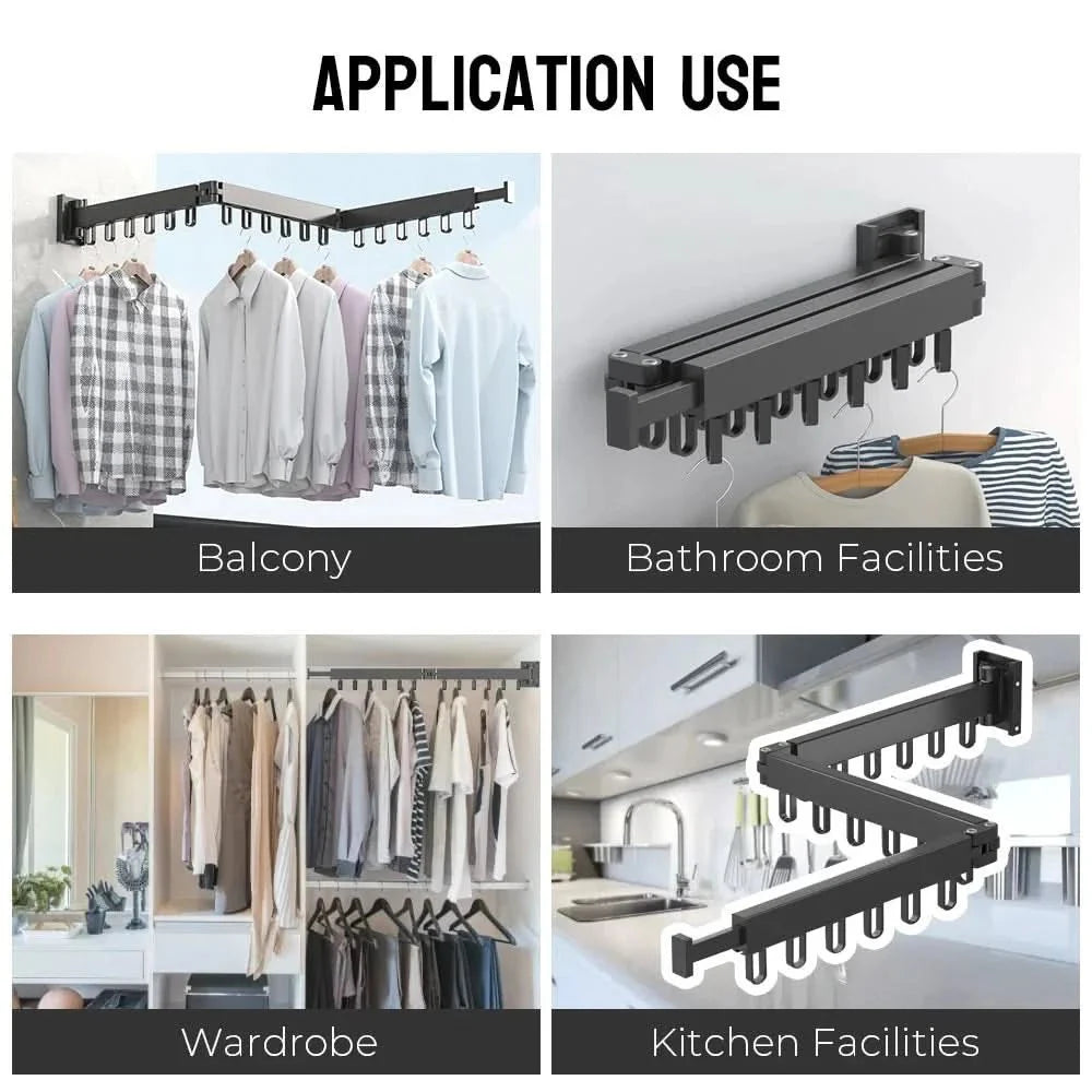 BowLift | out clothes horse - Wall-mounted aluminium clothes dryer