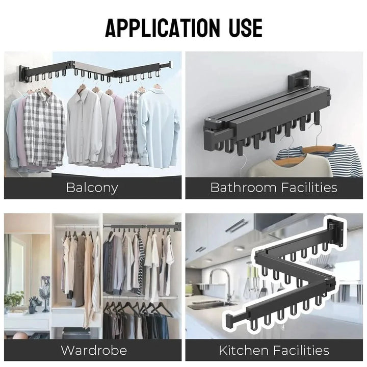 BowLift | out clothes horse - Wall-mounted aluminium clothes dryer